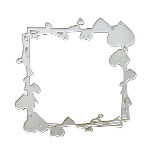 MOONDAME Metall-Stanzformen mit Herzrahmen, Schablonen für Scrapbooking, dekorative Papierkarten, Vorlage, Dekoration von MOONDAME