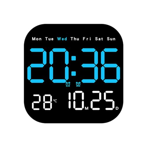 MOONDAME Moderne digitale Wanduhr, 26,8 cm, großes Display, automatisches Dimmen, einstellbare Helligkeit, perfekt für jeden Raum von MOONDAME