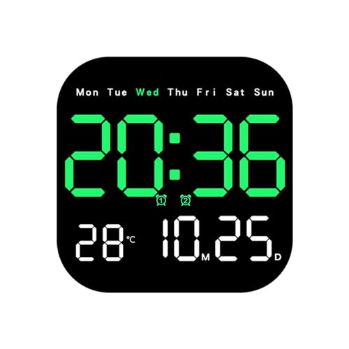 MOONDAME Moderne digitale Wanduhr, 26,8 cm, großes Display, automatisches Dimmen, einstellbare Helligkeit, perfekt für jeden Raum von MOONDAME