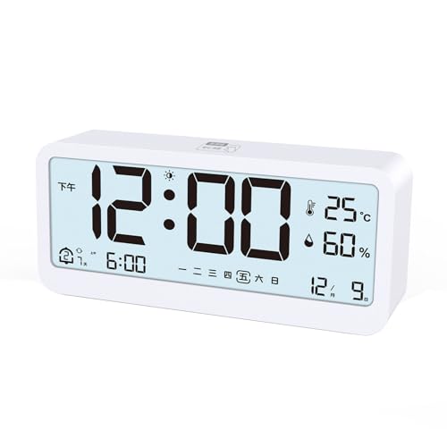 MOONDAME Multifunktionale Digitaluhr, geräuschlose Tischuhr mit automatischem Nachtglühen für empfindliche Schläfer MOONDAME Multifunktionale Digitaluhr, geräuschlose Tischuhr mit automatischem Nachtglühen für empfindliche Schläfer von MOONDAME