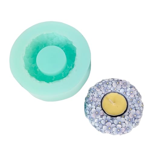 MOONDAME Silikon-Ständerformen mit Blumenprägung für Teelichthalter, Gips, Ornamente, Raumdekorationen von MOONDAME