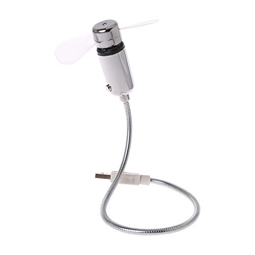 MOONDAME USB-LED-Uhren-Ventilator mit Echtzeit-Anzeige, USB-betrieben, blinkend, Echtzeit-Uhr, Kühlventilator, leiser Schwanenhals-Ventilator von MOONDAME