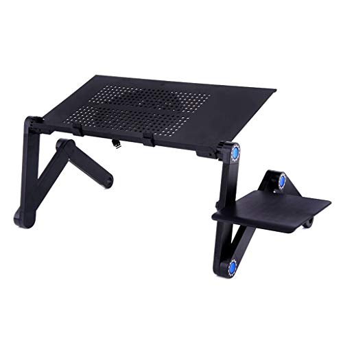 MOONDAME Verstellbarer faltbarer Aluminium-Laptop-Tisch-Schreibtisch-Ständer mit Kühlventilator-Pad für Schoß-PC von MOONDAME