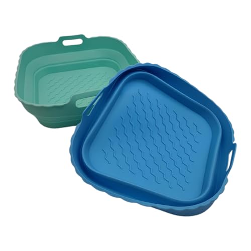Silikoneinlagen für Luftfritteusen, quadratisch, wiederverwendbar, für Luftfritteusen, Silikon-Töpfe, Ofeneinsatz, Backblech, Luftfritteusen von MOONDAME