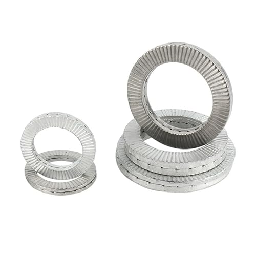 MOOPW 304 Edelstahl Doppelstock Sicherungsscheibe mit Selbstsicherung Anti Vibration Anti Lockerung Mit Verzahnung Sicherungsscheiben M24 (2 Pcs) von MOOPW