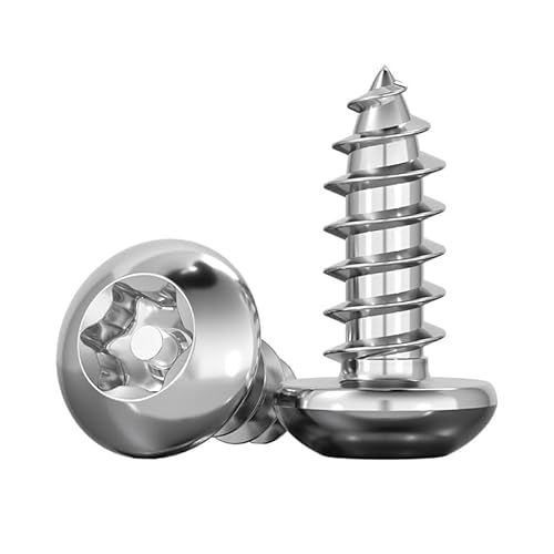 MOOPW Edelstahl 304 Linsenkopf Torx Selbstschneidende Schrauben Sterntreibschaft Rundkopf Diebstahlsicherung Selbstbohrende Schrauben M2 x 6mm 200 Pcs von MOOPW