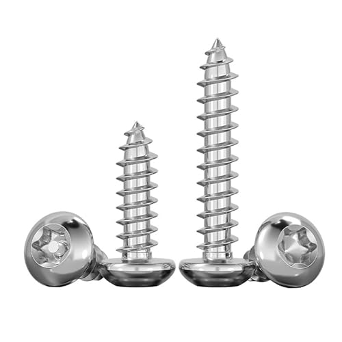 MOOPW Edelstahl 304 Linsenkopf Torx Selbstschneidende Schrauben Sterntreibschaft Rundkopf Diebstahlsicherung Selbstbohrende Schrauben M3.5 x 25mm 50 Pcs von MOOPW