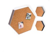 Gerahmte Pinnwand | Kork Elemente Hexagon Sechseck Unterschiedliche Größen Arbeitsplatz Organisieren Fotos Aufhängen von MOOSLO