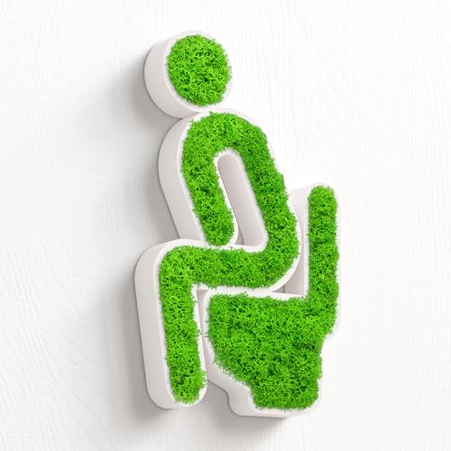 MOOSWERK Natürliches Moos Türschild Selbstklebend Gäste Schild | Moosbild Deko für WC Weiß | Nachhaltige Wanddeko für Innen MOOSWERK Natürliches Moos Türschild Selbstklebend Gäste Schild | Moosbild Deko für WC Weiß | Nachhaltige Wanddeko für Innen von MOOSWERK
