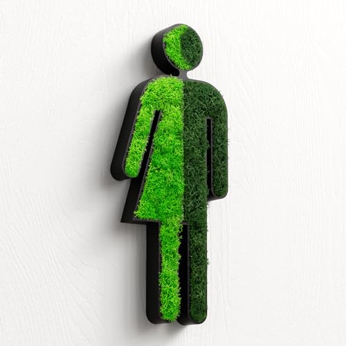 MOOSWERK WC Moosschild Divers Non-Binary | Moos Schild Wanddekoration für Toiletten | Nachhaltige und stilvolle WC-Beschilderung in Schwarz | Perfekte Deko für Badezimmer und Gäste-WCs MOOSWERK WC Moosschild Divers Non-Binary | Moos Schild Wanddekoration für Toiletten | Nachhaltige und stilvolle WC-Beschilderung in Schwarz | Perfekte Deko für Badezimmer und Gäste-WCs von MOOSWERK