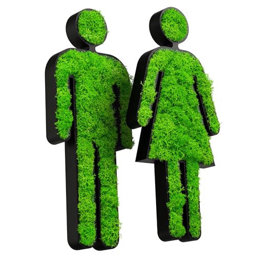 MOOSWERK WC Türschild Frau & Mann mit echtem Moos | Selbstklebendes Toilettenschild für Gäste-WC, Unisex-Toilette & Badezimmer in Schwarz | Natürliches Moosbild Türdeko ohne Bohren MOOSWERK WC Türschild Frau & Mann mit echtem Moos | Selbstklebendes Toilettenschild für Gäste-WC, Unisex-Toilette & Badezimmer in Schwarz | Natürliches Moosbild Türdeko ohne Bohren von MOOSWERK