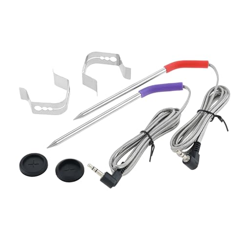 MOOTVGOO Fleischsonden Ersatz für Camp Chef Pelletgrill und Smoker, 3,5 mm Steckertemperatursonde, mit 2 Sonden-Clips, 2 Stück von MOOTVGOO