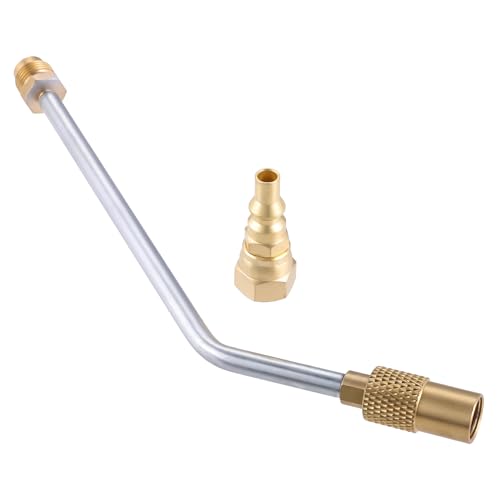 MOOTVGOO Verbesserter 25,4 cm Verlängerung Propan-Winkeladapter, 0,95 cm männlicher Propan-Adapter, Anschlussrohr mit 6,35 mm Schnellanschluss-Armaturen für Blackstone 43,2 cm und 55,9 cm von MOOTVGOO