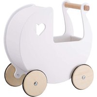 Dänischer Designer Holz-Puppenwagen (weiß) / dolls pram white von MOOVER Toys