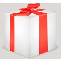 Gifty 20 Beleuchteter Würfel. Weihnachtsdekoration in Form eines Geschenks. Solaraufladung und wiederaufladbare Batterie. RGB-Licht mit von MOOVERE