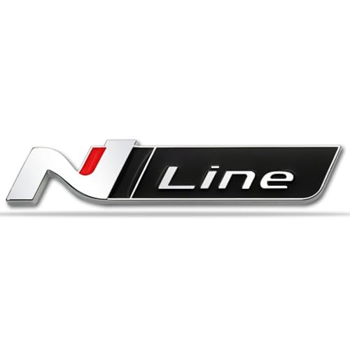 3D Metall Auto Aufkleber für Hyundai Elantra Veloster Kona i20 i30 N Line, Selbstklebend Logo Emblem Badge Abzeichen für Heckklappe Kofferraum, Chrom Autoaufkleber zubehör,E von MOOWI