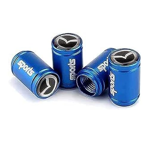 4 Stück Auto Ventilkappen Autoventil Kappe für Mazda 2 CX9 CX5 CX30 CX3 CX7, Ventilkappen mit Dichtung für Stabilen Reifendruck, Wasserdicht Staubdicht,Blue 4 Stück Auto Ventilkappen Autoventil Kappe für Mazda 2 CX9 CX5 CX30 CX3 CX7, Ventilkappen mit Dichtung für Stabilen Reifendruck, Wasserdicht Staubdicht,Blue von MOOWI