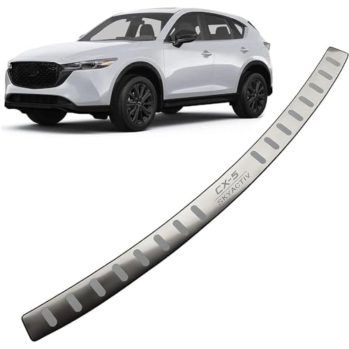 Auto Kofferraum Stoßstange Schutz für Mazda CX-5 2017 2018 2019 2020 2021 2022 2023, Kofferraum Einstiegsleisten Schutzbrett Ladekantenschutz Aufkleber Kratzfeste Stoßstangenschutz Aufkleber von MOOWI