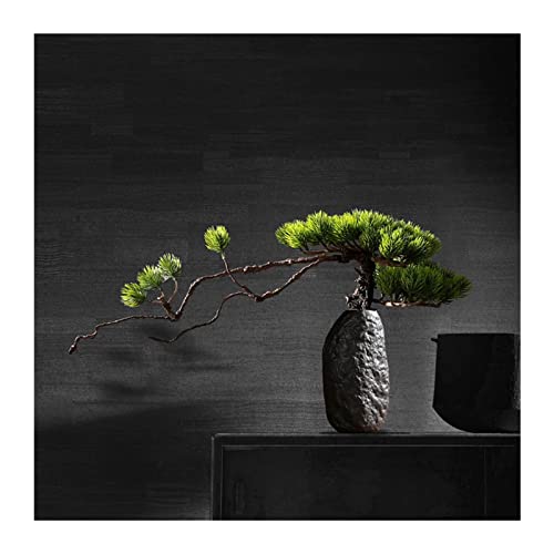 Künstlicher Bonsai-Baum Künstliche Bonsai-Kiefer, künstliche Pflanze, Schreibtisch-Display, gefälschte Baum-Topf-Ornamente mit Vase, japanische Zedern-Bonsai-Pflanze for Zuhause, Büro-Dekoration Künst von MOOWI