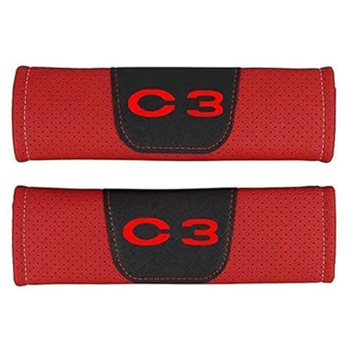 MOOWI 2 Stück Auto Gurtpolster für Citroen C3, PU-Leder Sicherheitsgurt Kissen Schulterpolster Gurtschoner, Komfortablem Polsterung für Sitzgurt im Auto,C MOOWI 2 Stück Auto Gurtpolster für Citroen C3, PU-Leder Sicherheitsgurt Kissen Schulterpolster Gurtschoner, Komfortablem Polsterung für Sitzgurt im Auto,C von MOOWI
