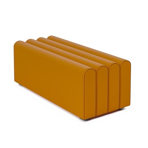 MOOWI Schuhbank Home Doorway Entry Schuhwechselhocker Moderner Garderoben-Rechteckhocker Nachttischhocker Bekleidungsgeschäft Sofahocker Eingangstür Schuhbank Schuhregalbank(Orange) von MOOWI