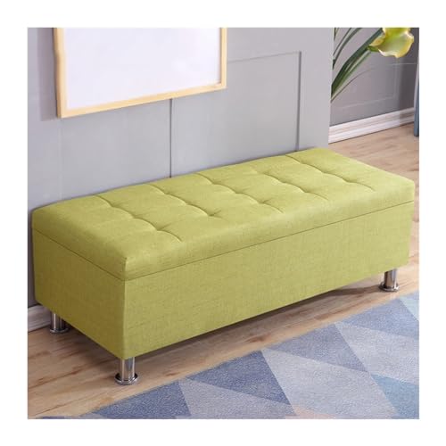 MOOWI Schuhbank Rechteckiger Sofahocker, Schuhputzhocker, Nachttischhocker, multifunktionaler Aufbewahrungshocker, Hocker for Ankleidezimmer, Umkleidekabine Schuhregalbank(Green,140 * 40 * 40cm) von MOOWI
