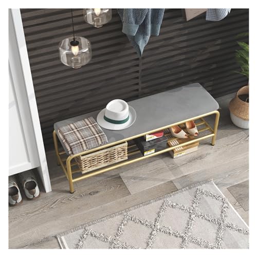 MOOWI Schuhbank Schuhhocker, Sofa, Bank, Eingangstür, Schuhschrank, Schuhhocker, Aufbewahrungshocker, Zuhause, Eingang, Veranda, Schrank, Aufbewahrung, Bettende Schuhregalbank(Grigio,80 * 30 * 42cm) von MOOWI