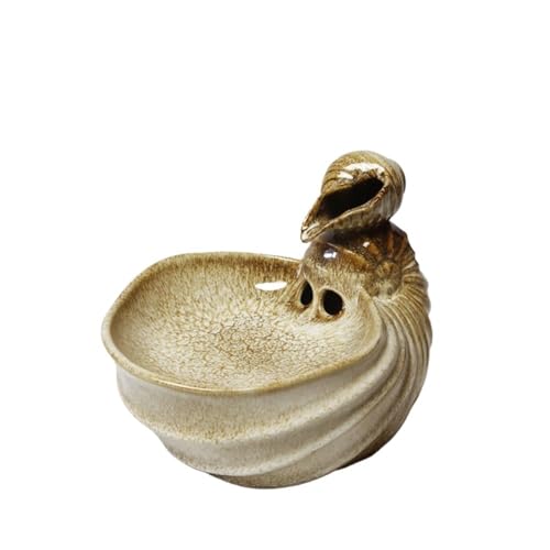MOOWI Tischwasserbrunnen Conch Desktop Fließendes Wasser Ornamente Kleine Brunnen Gelassenheit Meditation Kreative Wasser Zyklus Ornamente Büro-Entspannungs-Meditationsbrunnen von MOOWI