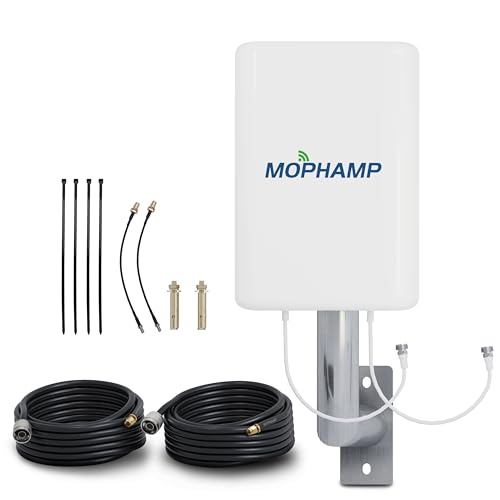 Mophamp MIMO LTE Router Richtantenne Dual-Polarisation 4G 5G 698-3800Mhz 2x10m Kabel passend zu Router Huawei Vodafone Telekom Speedport Speedbox O2 FritzBox LTE TP Link Teltonika Mophamp MIMO LTE Router Richtantenne Dual-Polarisation 4G 5G 698-3800Mhz 2x10m Kabel passend zu Router Huawei Vodafone Telekom Speedport Speedbox O2 FritzBox LTE TP Link Teltonika von MOPHAMP