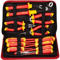 12-teiliger isolierter Schraubendrehersatz, 1000 v Elektrikerwerkzeuge, magnetische Spitzen, Zangen und Seitenschneider (professionell) - Mophorn von MOPHORN