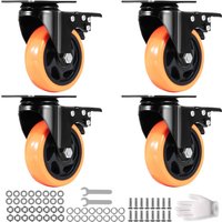 Mophorn 4-Zoll-Lenkrollen mit Platte, 4er-Set, Hochleistungs-Lärmrollen aus PVC, A/B-Verriegelungssystem, 350 lbs Tragkraft pro Rad, spurlose Räder Mophorn 4-Zoll-Lenkrollen mit Platte, 4er-Set, Hochleistungs-Lärmrollen aus PVC, A/B-Verriegelungssystem, 350 lbs Tragkraft pro Rad, spurlose Räder von MOPHORN