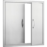 790x790mm Doppel bbq Zugang Tür, Edelstahl Flush Mount Vertikale Tür mit Griffen, Outdoor-Küche Tür für bbq Insel und Grillstation - Mophorn von MOPHORN