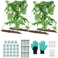 88,9 x 139,7 cm faltbares Gurken-Spalier-Set, Gartenstütze aus Metall für Kletterpflanzen, Tomaten, Kürbisse, Hochbeete, Außenbereich - Mophorn von MOPHORN