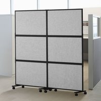 Mophorn - Akustik-Raumteiler, 2er-Pack Bürotrennwände, freistehendes Polyester und 45-Zoll-Stahlwand, Geräuschreduzierung, Hellgrau von MOPHORN