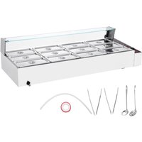 Bain-Marie Buffet-Speisenwärmer, 12 Pfannen, 1700 w, 12 x 5 qt, Edelstahl-Dampftisch mit Glasabdeckung, Temperaturregelung 30–80 °c, für Gastronomie, Bain-Marie Buffet-Speisenwärmer, 12 Pfannen, 1700 w, 12 x 5 qt, Edelstahl-Dampftisch mit Glasabdeckung, Temperaturregelung 30–80 °c, für Gastronomie, von MOPHORN