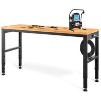 Höhenverstellbare Werkbank 122cm b x 61cm t x 97cm h Garagentisch 900KG Belastbarkeit Steckdosen Hartholzplatte Metallrahmen Fußpads Büro Zuhause Höhenverstellbare Werkbank 122cm b x 61cm t x 97cm h Garagentisch 900KG Belastbarkeit Steckdosen Hartholzplatte Metallrahmen Fußpads Büro Zuhause von MOPHORN