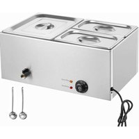 Kommerzieller Speisenwärmer für 3 Pfannen – 16 l, 1200 w, Edelstahl, einstellbare Temperatur - Mophorn Kommerzieller Speisenwärmer für 3 Pfannen – 16 l, 1200 w, Edelstahl, einstellbare Temperatur - Mophorn von MOPHORN