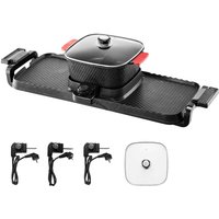 2-in-1 elektrischer Hot Pot und rauchfreier Grill, 2300 w, abnehmbarer Shabu-Shabu-Topf mit Antihaftbeschichtung, unabhängige doppelte von MOPHORN