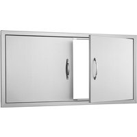 Mophorn 1067 x 534 mm Doppelte Grill-Zugangstür, flächenbündig montierte vertikale Tür aus Edelstahl mit Griffen, Außenküchentür für Grillinsel und Mophorn 1067 x 534 mm Doppelte Grill-Zugangstür, flächenbündig montierte vertikale Tür aus Edelstahl mit Griffen, Außenküchentür für Grillinsel und von MOPHORN