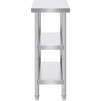 Mophorn - 14 x 24 x 34 Zoll Edelstahl-Arbeitstisch zur Lebensmittelzubereitung, robuster gewerblicher Arbeitstisch mit 2 verstellbaren Unterregalen. von MOPHORN