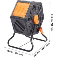 18,5-Gallonen-Komposteimer, kompakter rotierender Tumbler mit Schiebetür, Stahlrahmen, BPA-freier Komposter für Garten, Küche, Außenbereich - Mophorn von MOPHORN
