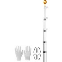 20ft Teleskop-Fahnenmast-Set, stabiles Fahnenmast-Set aus Aluminiumlegierung für den Außenbereich, 3 Modi mit fachmännischem Zubehör, deutsche von MOPHORN