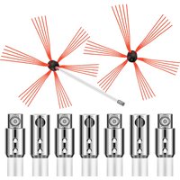 23FT Kaminreinigungsset, Nylon-Rußfresser, flexible Stangen, 2 Bürstenköpfe, einfach anzuschließende Kaminkehrstangen, Reinigungswerkzeug, 110 v, von MOPHORN