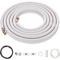 Mophorn - 25 Fuß Mini-Split-Leitungsset, Kupferrohr mit 6,4 und 12,7 mm Außendurchmesser und dreischichtiger Isolierung, für Klimaanlage/Wärmepumpe Mophorn - 25 Fuß Mini-Split-Leitungsset, Kupferrohr mit 6,4 und 12,7 mm Außendurchmesser und dreischichtiger Isolierung, für Klimaanlage/Wärmepumpe von MOPHORN