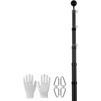 Mophorn 25ft Teleskop-Fahnenmast-Set, robuste Aluminiumlegierung für den Außenbereich, 3 Anzeigemodi, professionelles Zubehör, schwarz Mophorn 25ft Teleskop-Fahnenmast-Set, robuste Aluminiumlegierung für den Außenbereich, 3 Anzeigemodi, professionelles Zubehör, schwarz von MOPHORN