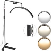 Mophorn 26" Halbmond-LED-Stehlampe – dimmbares Wimpernlicht für Wimpernverlängerungen, gewölbtes Design, Telefonhalterung und Fernbedienung. von MOPHORN