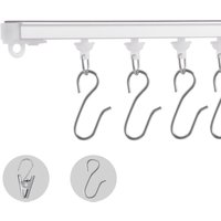Mophorn 3 m langes Vorhangschienen-Set für die Decke, selbstklebendes Schienensystem ohne Bohren für Raumteiler, Deckenmontage mit Haken und von MOPHORN