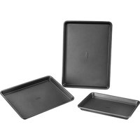 Mophorn - 3-teiliges Backformen-Set, antihaftbeschichtete Bleche und Tabletts aus Karbonstahl, Silikongriffe, stapelbares Ofengeschirr Mophorn - 3-teiliges Backformen-Set, antihaftbeschichtete Bleche und Tabletts aus Karbonstahl, Silikongriffe, stapelbares Ofengeschirr von MOPHORN