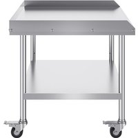 Mophorn - 30 x 36 x 30' Arbeitstisch aus Edelstahl, robuster kommerzieller Tisch zur Lebensmittelzubereitung mit Rollen, 4 Rädern und 3-seitiger Mophorn - 30 x 36 x 30' Arbeitstisch aus Edelstahl, robuster kommerzieller Tisch zur Lebensmittelzubereitung mit Rollen, 4 Rädern und 3-seitiger von MOPHORN