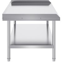 Mophorn - 30 x 48 x 26 Zoll Edelstahl-Arbeitstisch, robuster kommerzieller Tisch zur Lebensmittelzubereitung mit 3-seitiger Spritzwand. von MOPHORN